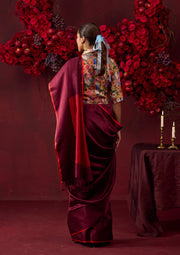 Bold Allure Burgundy Saree