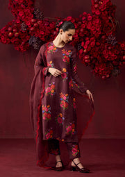 Enchanted Bloom Burgundy Kurta Set