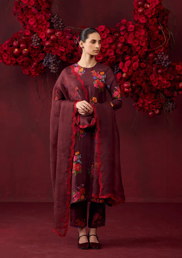 Enchanted Bloom Burgundy Kurta Set