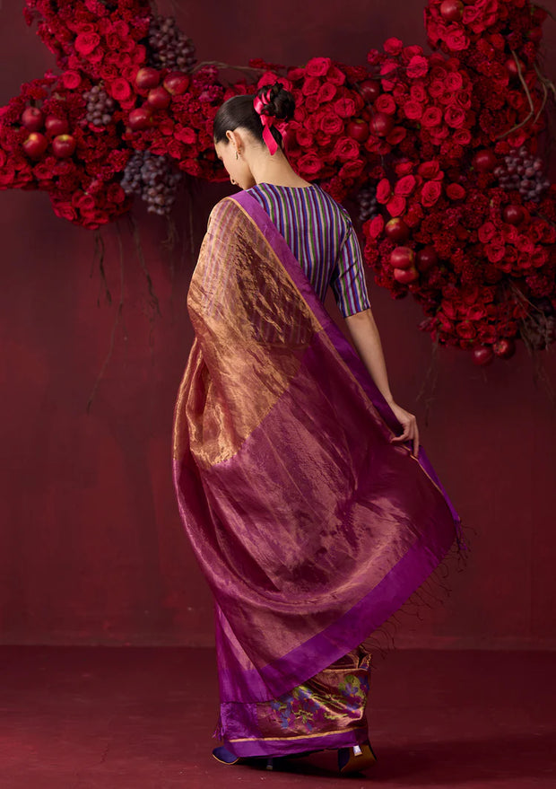 Regal Violet Jamdani Saree