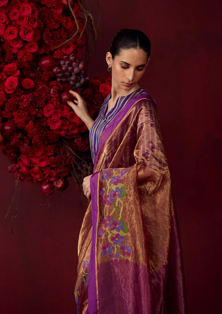 Regal Violet Jamdani Saree