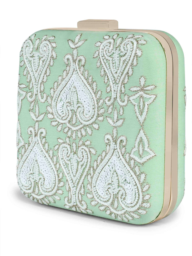 Mint green subtle clutch