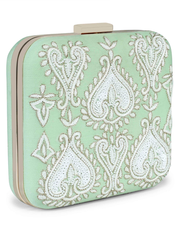 Mint green subtle clutch