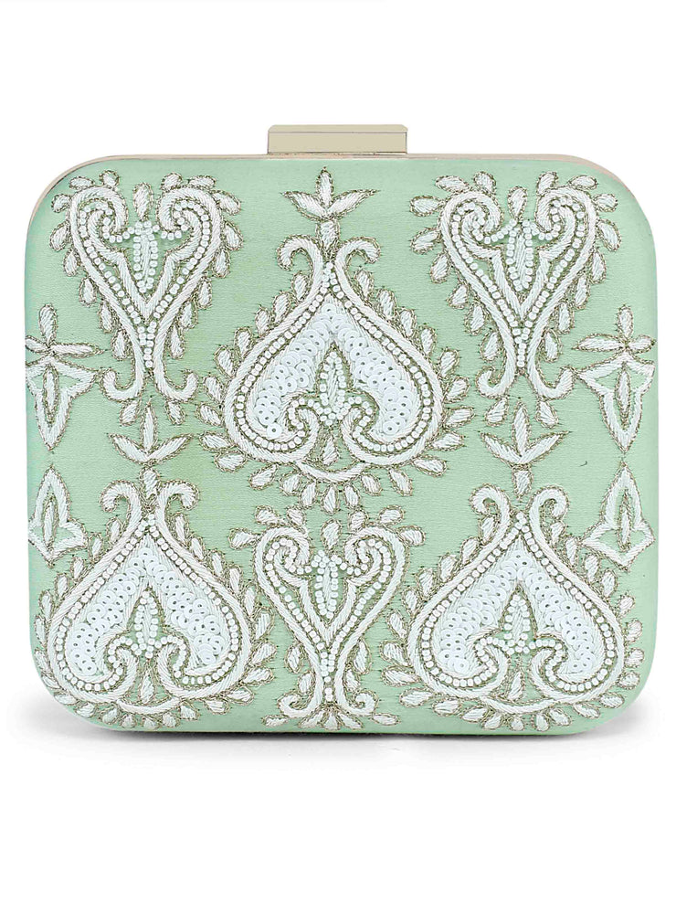 Mint green subtle clutch