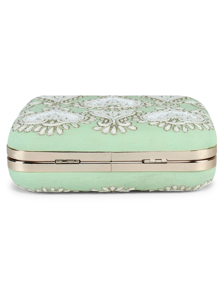 Mint green subtle clutch