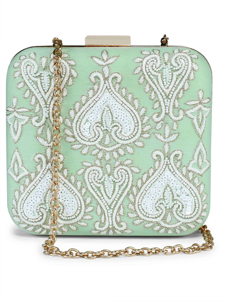 Mint green subtle clutch