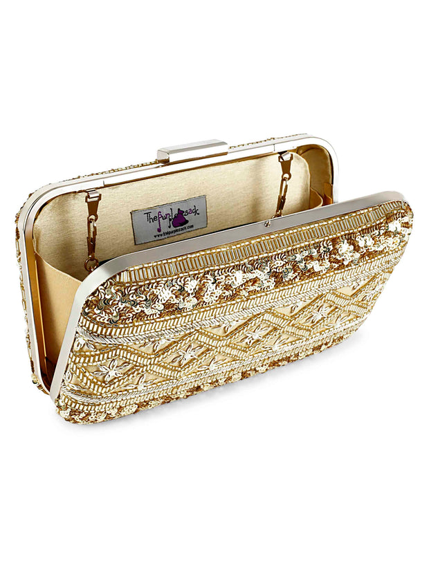 Gold lined clutch