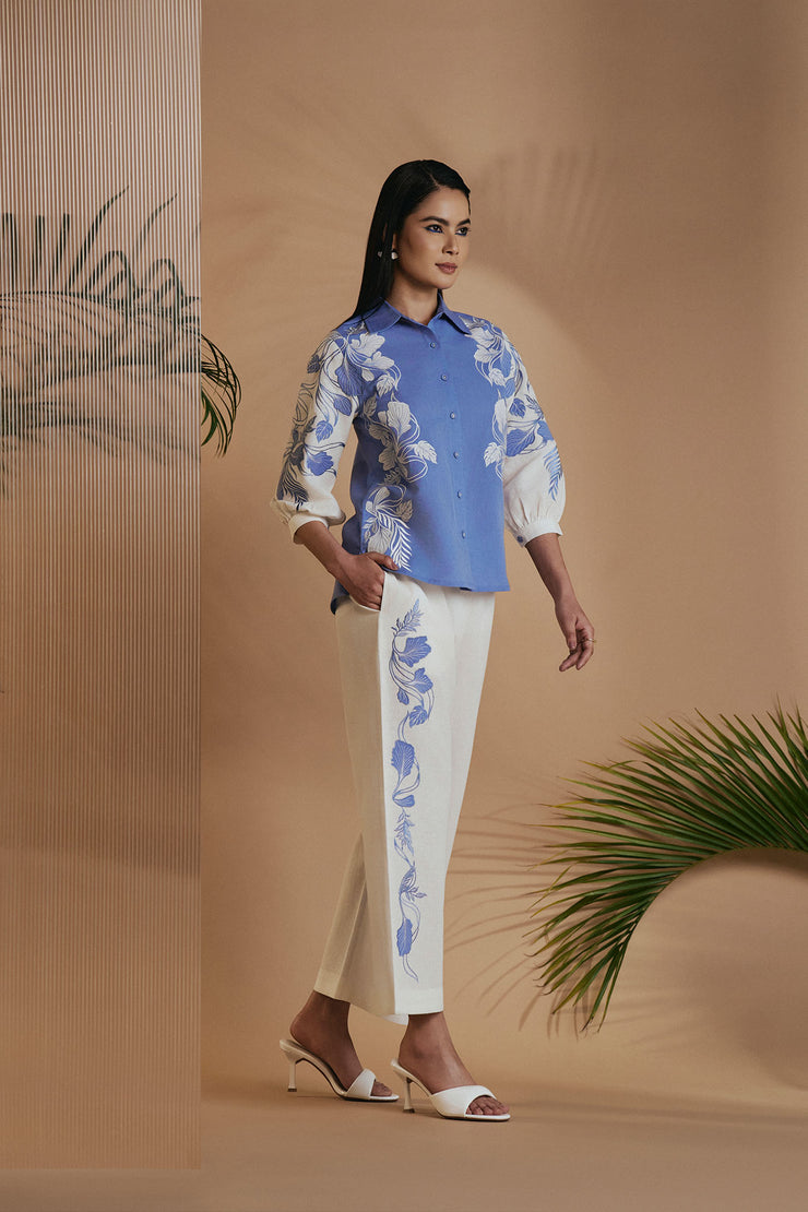 Blue Ivory Petal Safari Co-ord Set