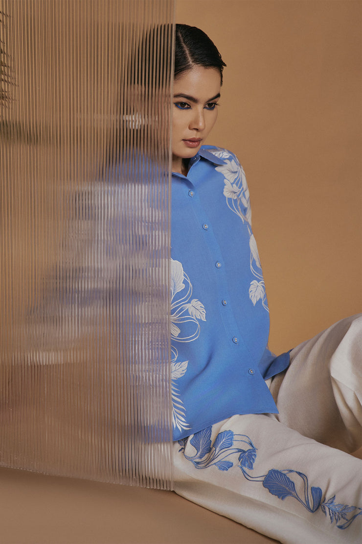 Blue Ivory Petal Safari Co-ord Set