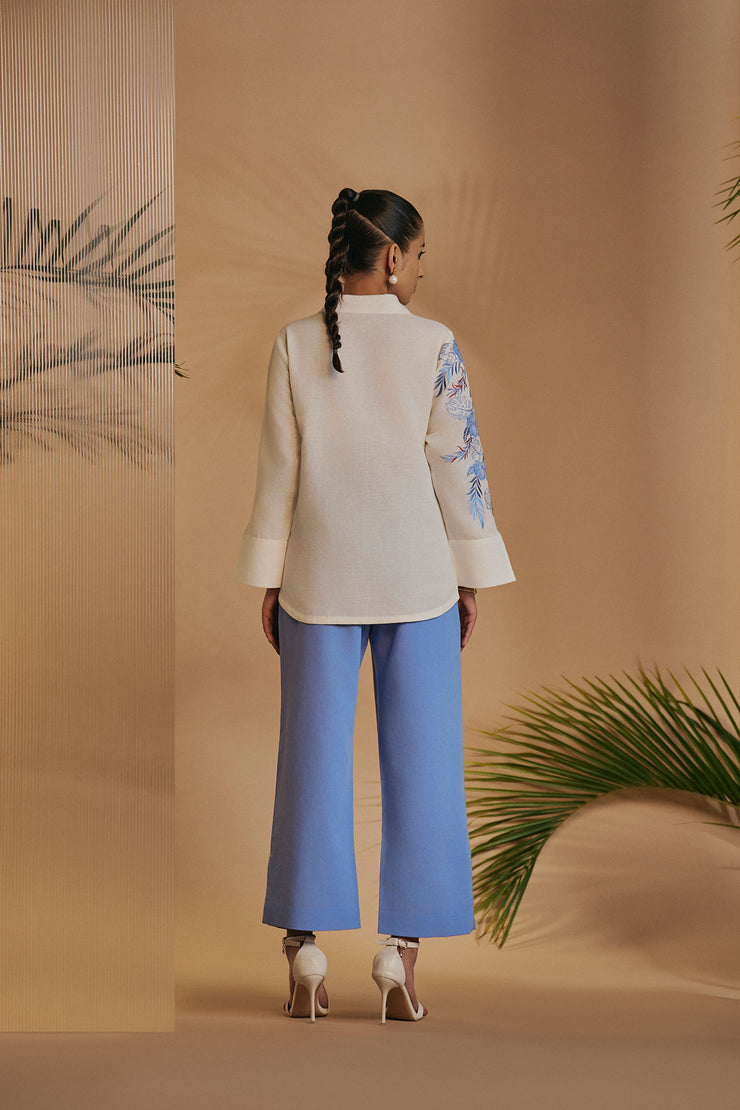 Ivory Blue Flora Co-ord Set