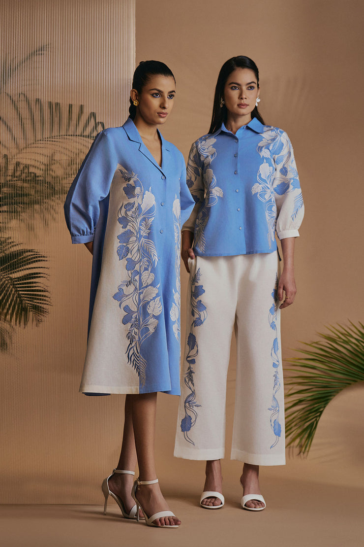 Blue Ivory Petal Safari Co-ord Set