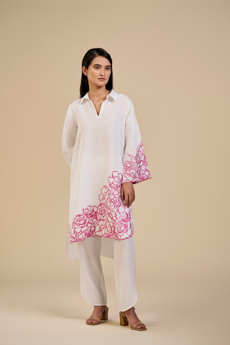 Rose Garden Co-ord set in Pink embroidery