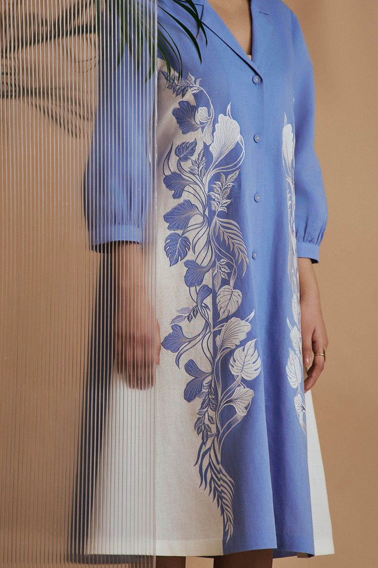 Blue Petal Safari A-Line Dress