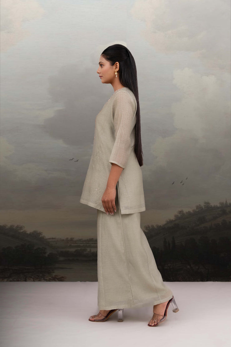 Aqua blue matsya top and palazzo