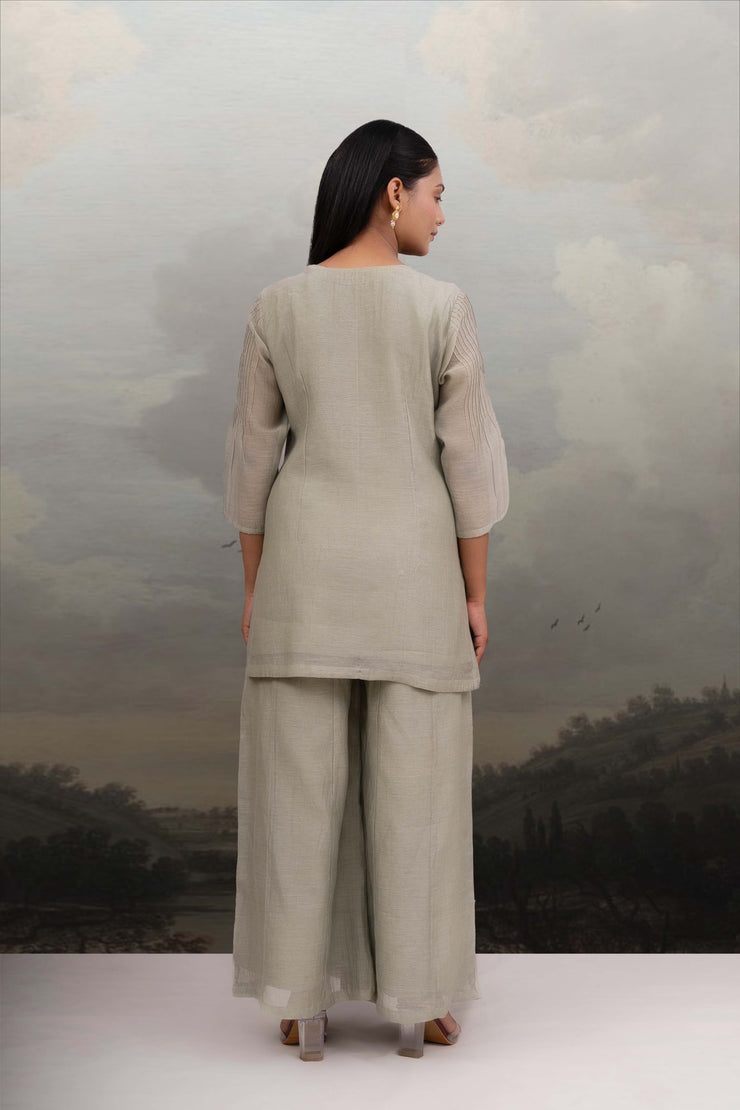 Aqua blue matsya top and palazzo