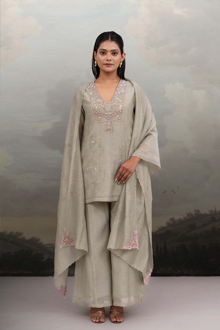 Aqua blue matsya top and palazzo