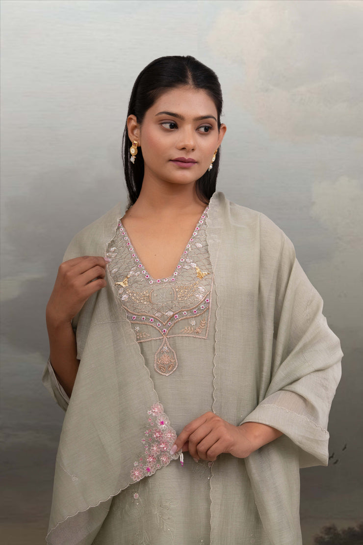 Aqua blue matsya top and palazzo