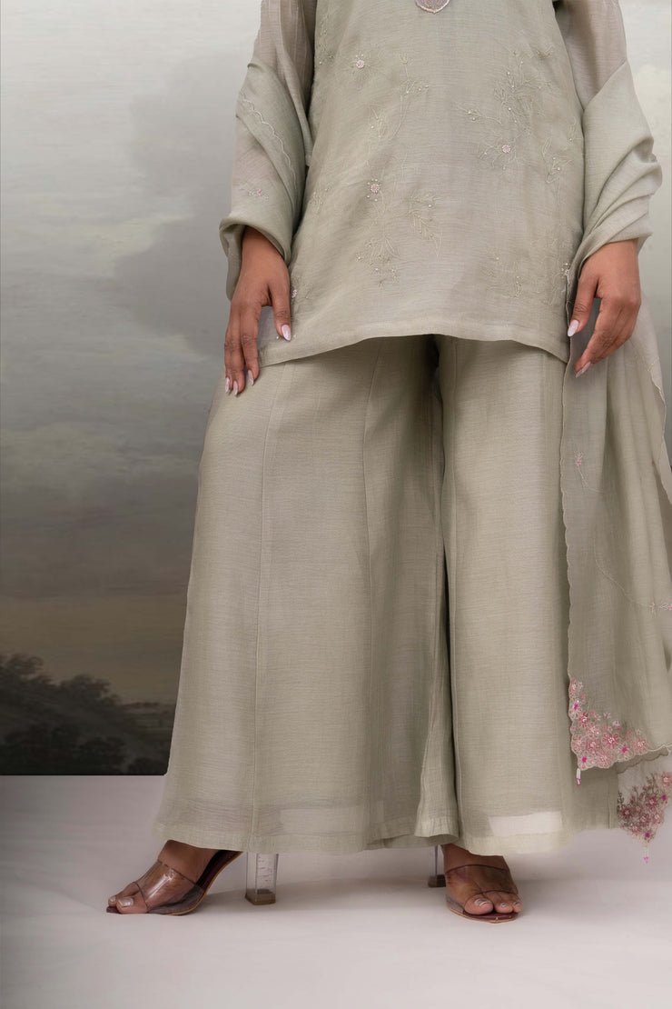 Aqua blue matsya top and palazzo