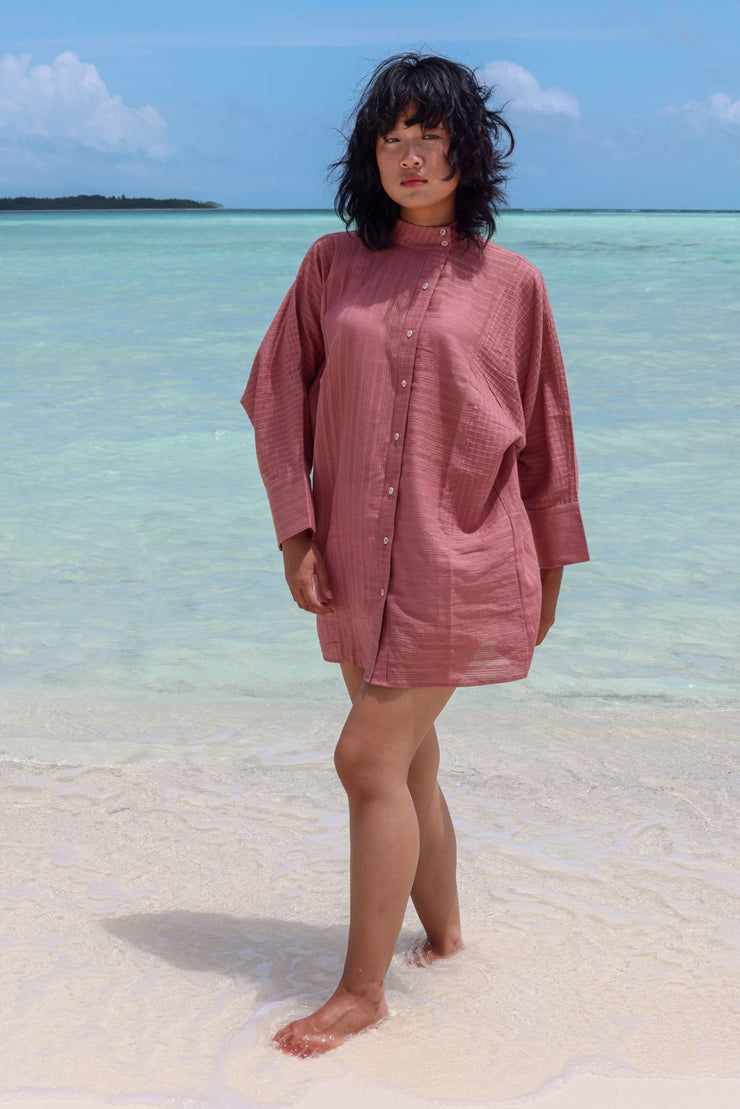 Self designed zero waste tunic with side placket detail