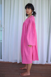Upper Bust gathered dress with flared sleeve.