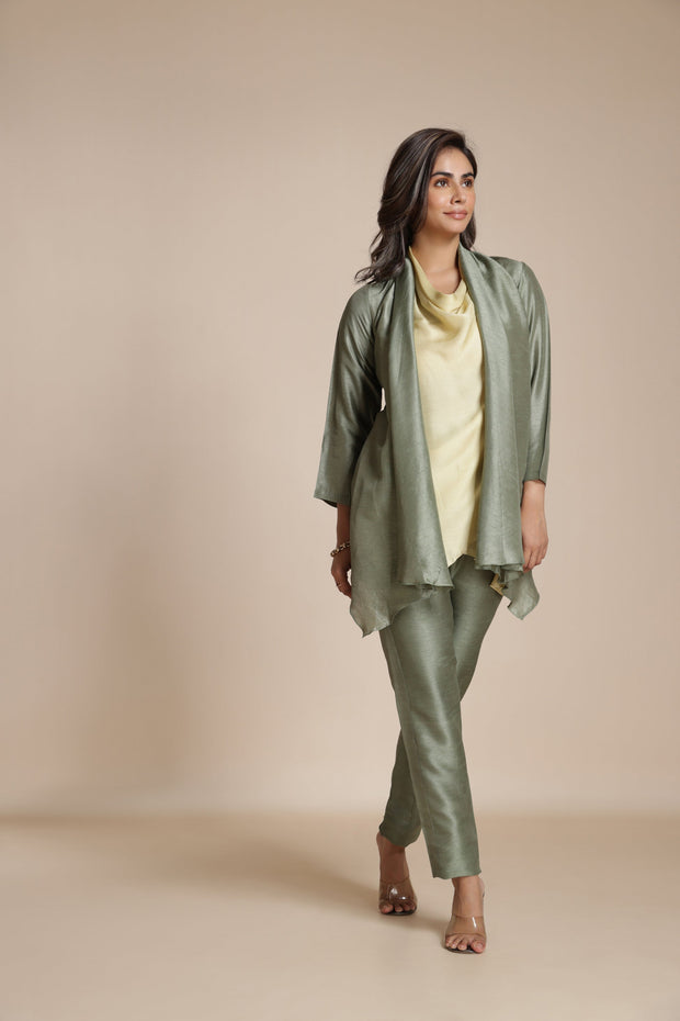 Overlay Drape Shirt Set