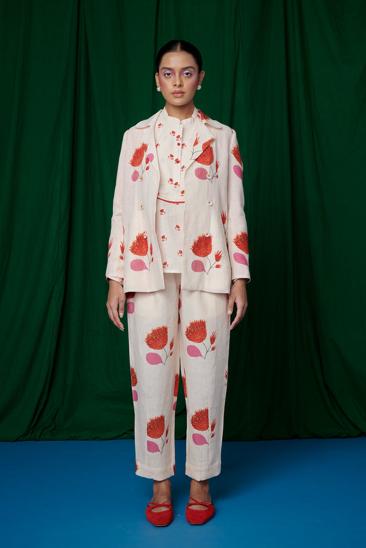 Wildflower Linen Jacket and Lounge Pants