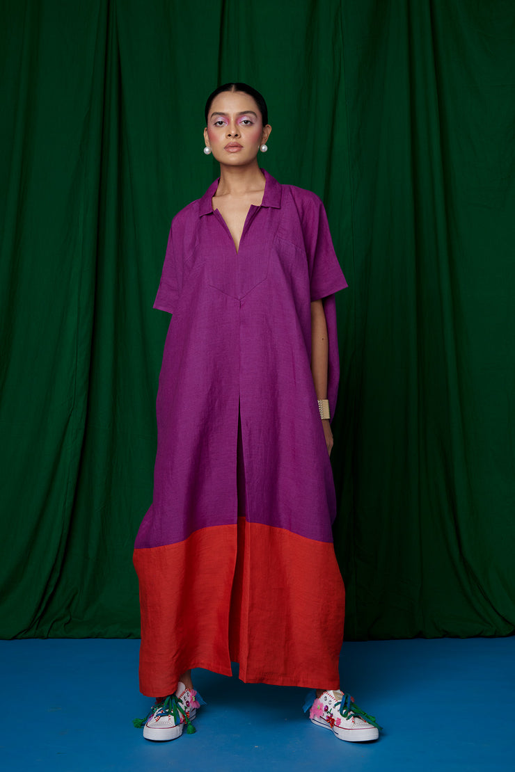 Violet Linen Kaftan Dress