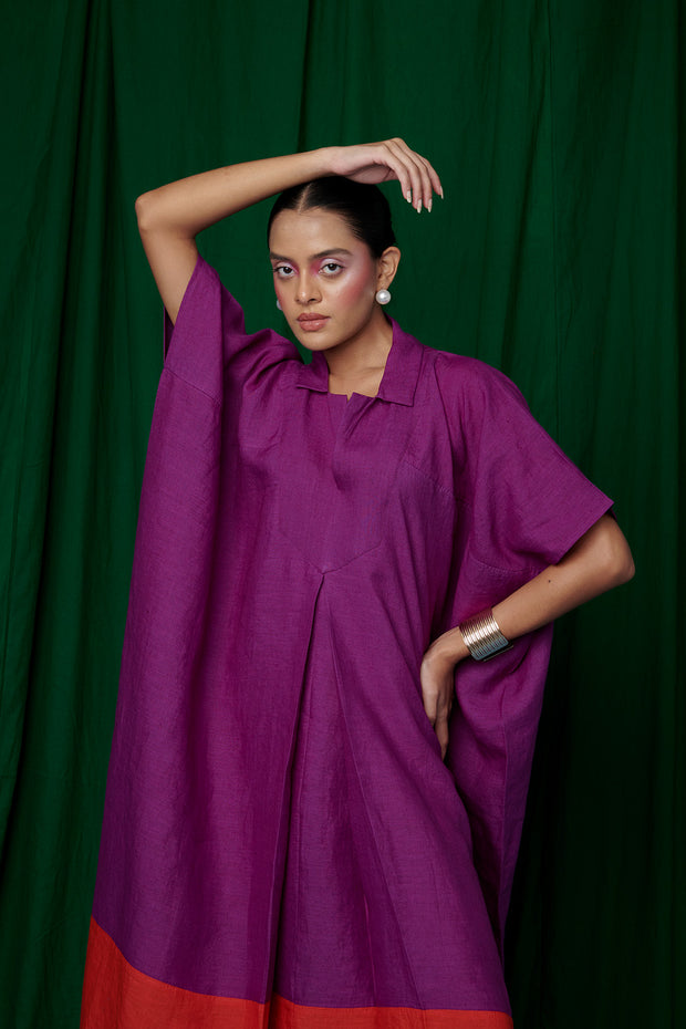 Violet Linen Kaftan Dress