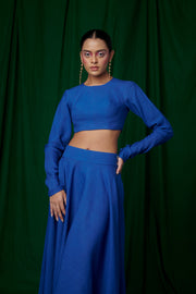 Neelam Linen Crop Top and Ghera Skirt