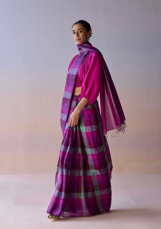 Aurora Checkered Saree