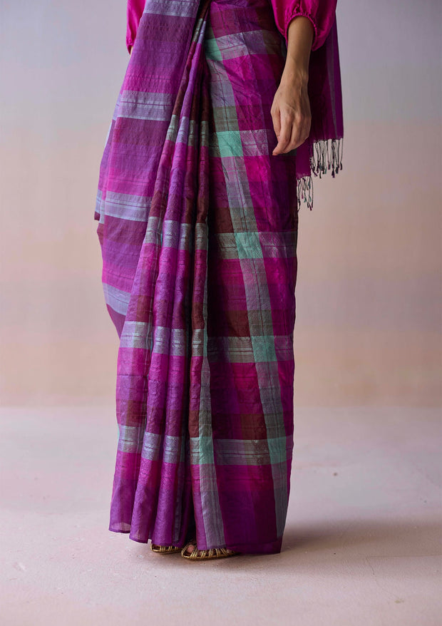 Aurora Checkered Saree