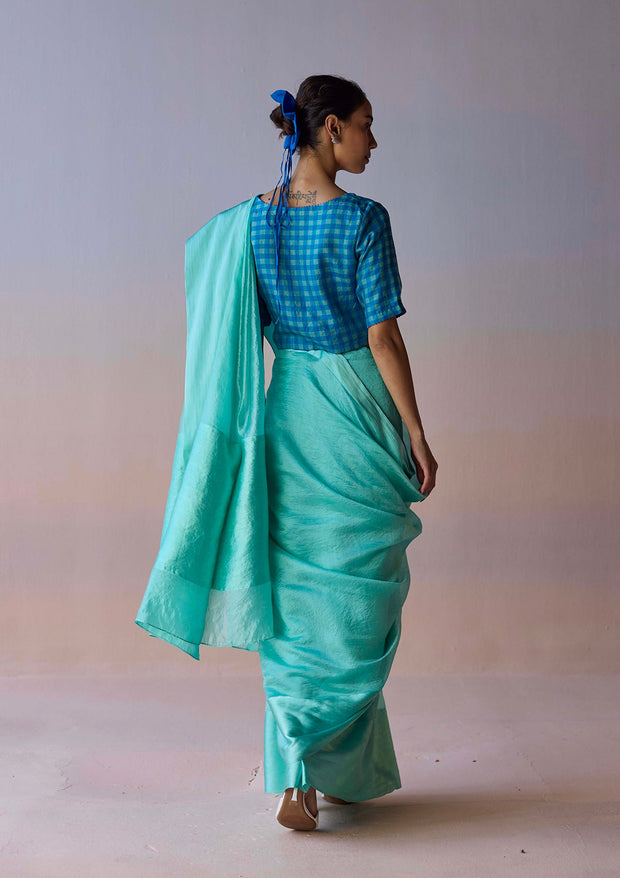 Infinite Grace Blue Saree
