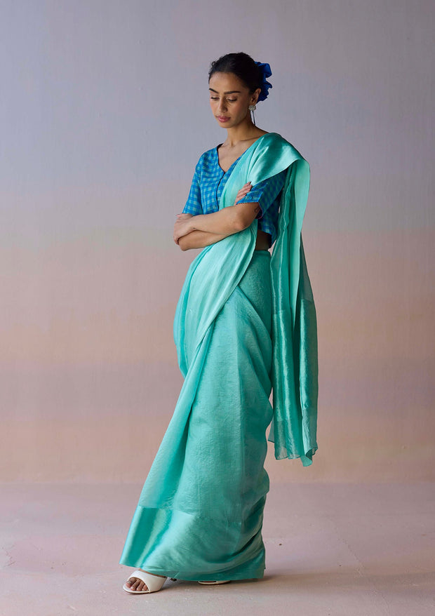 Infinite Grace Blue Saree