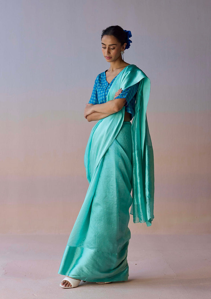 Infinite Grace Blue Saree