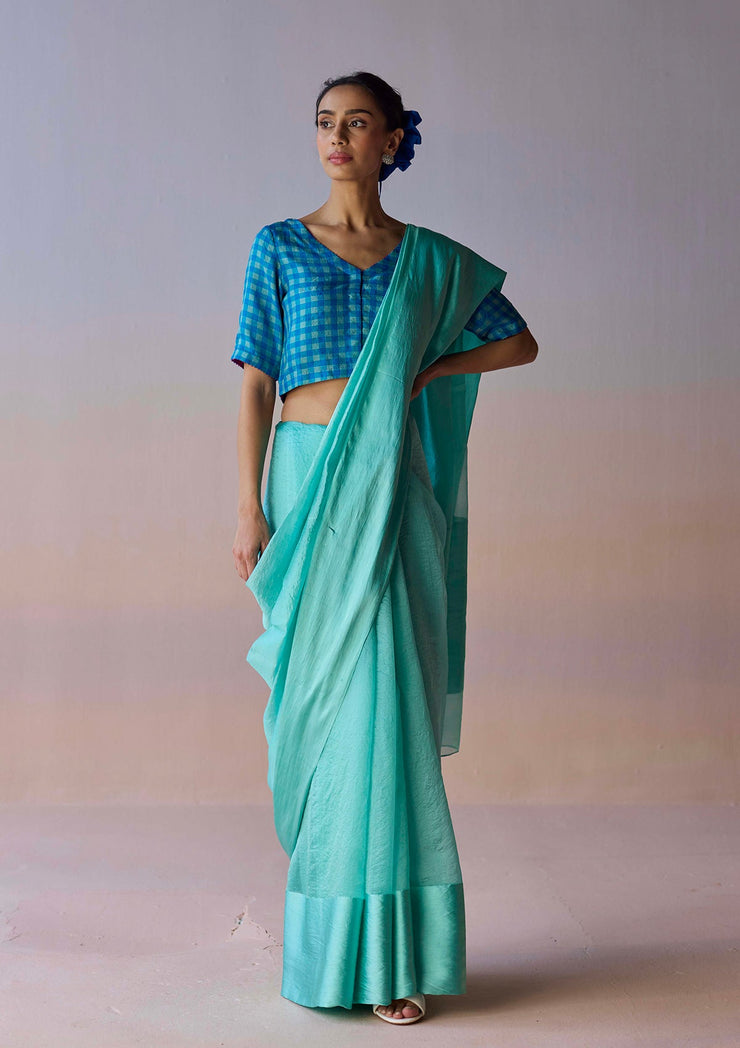 Infinite Grace Blue Saree