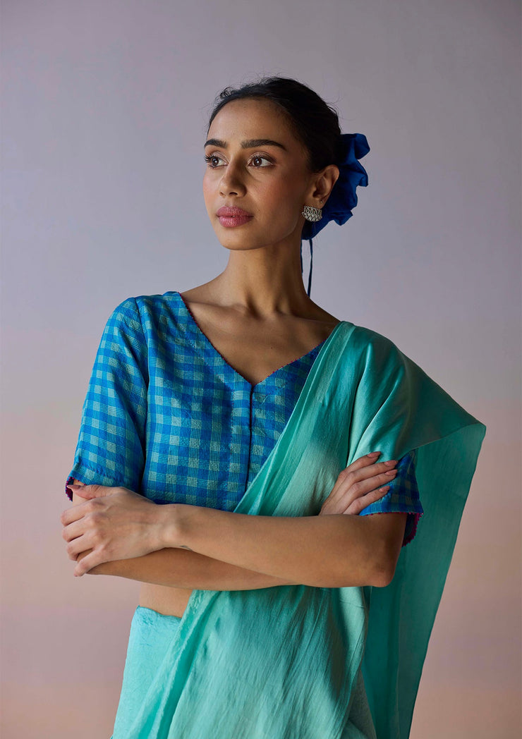 Infinite Grace Blue Saree