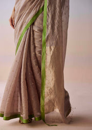 Taupe Wildflower Gleam Saree