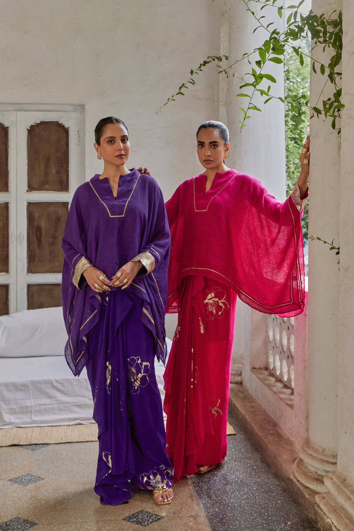 The Chulbuli Linen Dhoti - Purple