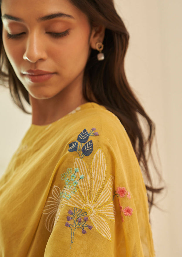 Rue Floral Threadwork Saree