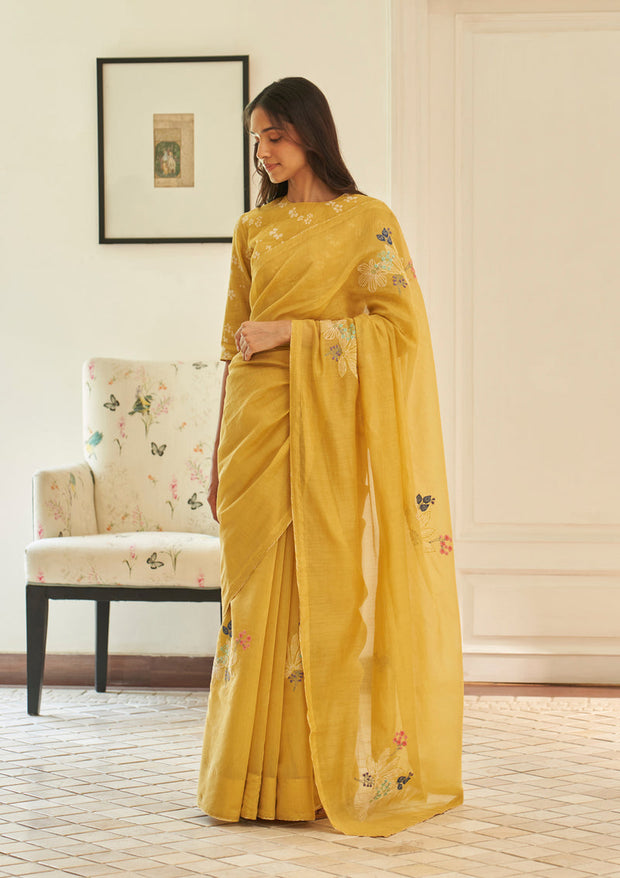 Rue Floral Threadwork Saree