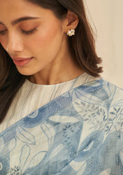 Powder Blue Floral Saree