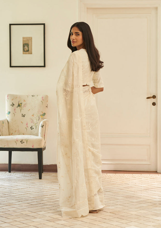 Swan Embroidered Saree