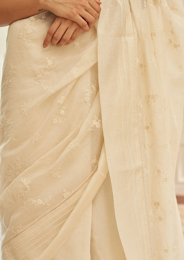 Swan Embroidered Saree
