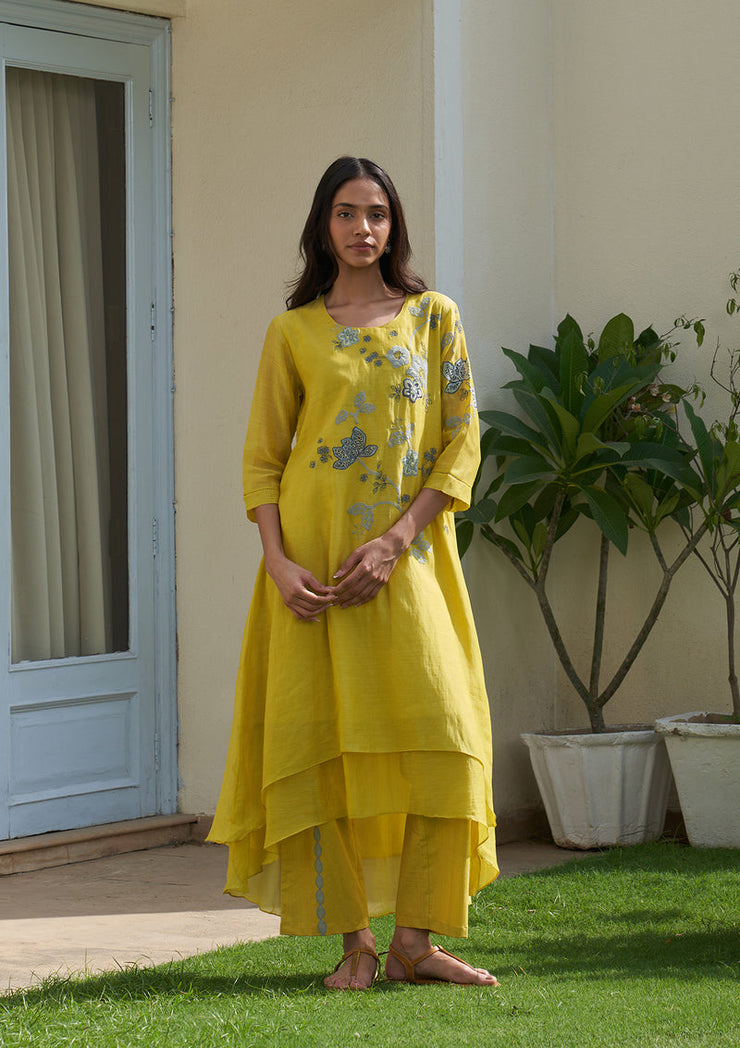 Daffodil Applique Embroidered Co-ord Set
