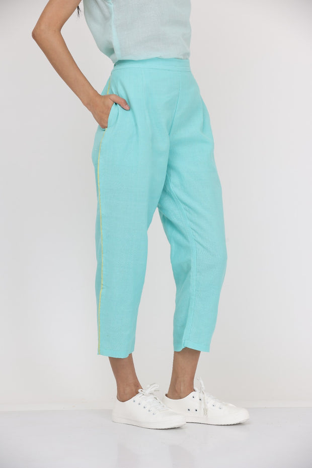SOLID BLUE STRIGHT PANT
