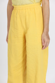 SOLID YELLOW STRIGHT PANTS
