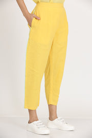 SOLID YELLOW STRIGHT PANTS