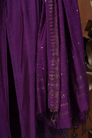 Violet silk kurts set