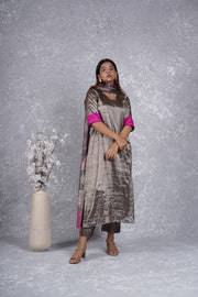 Grey Tissue silk kurta and Pant