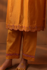 Mango pleated neck kurta set